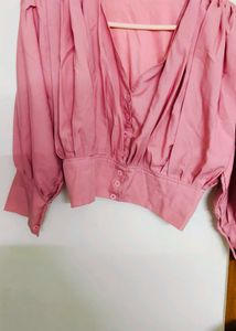 Pink Wrap Blouse