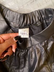 gothic leather mini skirt