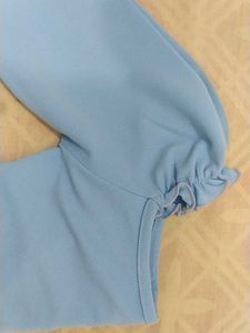 Sweetheart Neck Long Sleeves Gathered Top