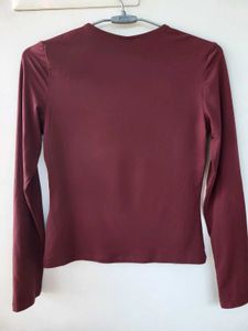 H&amp;M Square Neck Burgundy Top/Size-S