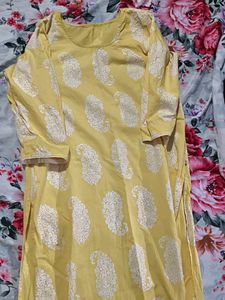 Yellow Paisley Print Kurta