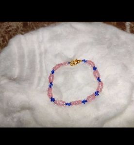 Pink & Blue Beaded Bracelet