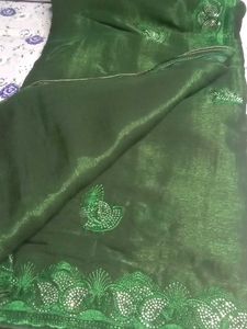Elegant Green Embellished Saree