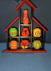 Handcrafted Pottery Display Shelf