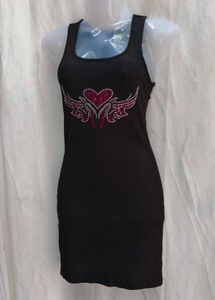 15412. Black Heart Wings Mini Dress