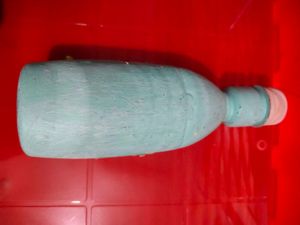 Handmade Clay Bottle With Paper Flower Vase Combo