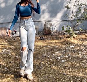 Ripped Wide Leg Jeans