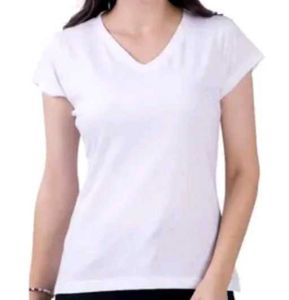 V Neck White T Shirt