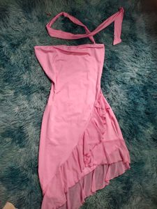 Pink Ruffle Mini Dress
