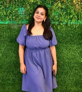 Blue Puff Sleeve Dress