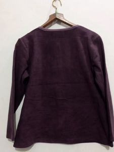 Wine Colour Full Sleeveless T-shirt