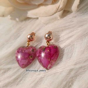 Real Pink Rose Preservation Earrings 🩷