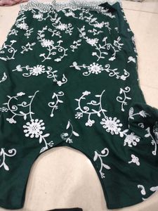 Embroidered Green Ethnic Dress
