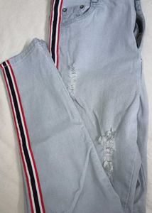 Rugged Jeans Stripped Lines