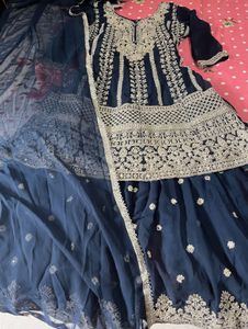 Beautiful Blue Party Wear Sarara Set