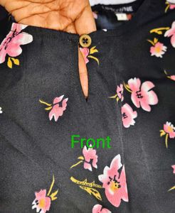 Black Jumpsuit with Floral Print