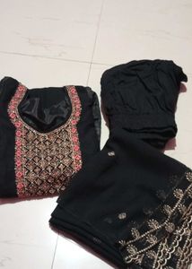 Black Embroidered Salwar Kameez Suit