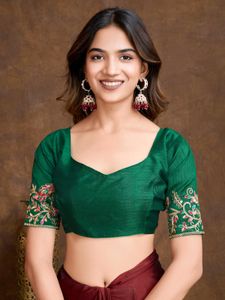 Premium Software Rangoli Silk Fabric Saree Set
