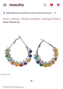 Rainbow Beaded Hoop Earrings