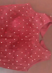 Maroon Mirror Work Padded Blouse