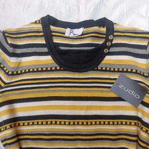 Y2k Striped Knit Sweater 💛 🖤