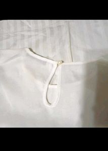 Lace Trim White Blouse