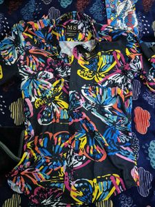 Colorful Butterfly Print Shirt