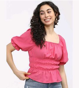 Pink Puff Sleeve Top