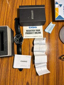 Casio Men Watch Lether