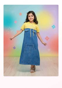 Denim Dress with Yellow Top Size 38