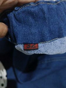 Denim Button-Front Skirt