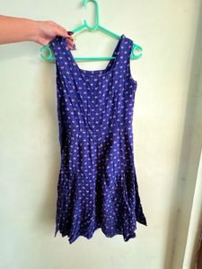 Blue Floral Sleeveless Dress