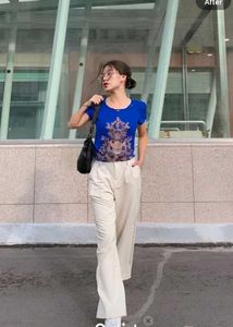 New With Tag Blue China Korean Top