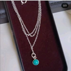 Pure Silver Sterling Turquoise Dainty Necklace