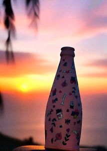 Pink Bottle with Cute Designs