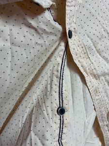 Tom Trends Orange Small Print Shirt XL Size