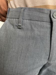 Grey Slim-Fit Dress Pants