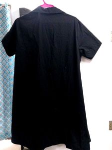 A Very Classy Black Shirt Dress With Pockets