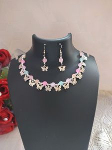 Beautiful Butterfly Pastel Colour Necklace Sets