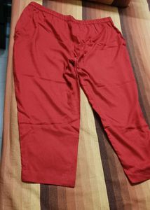 Women Red Thread Embroidered Cotton Suit Set