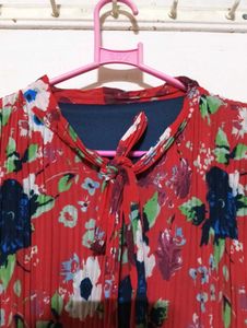 Floral Red Dress