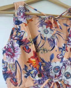 Floral Peach Crop Top