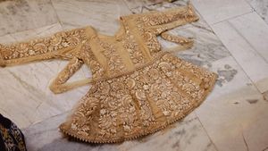 Beautiful Golden Chauli With Embroidery Work