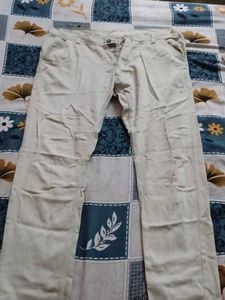 Beige Casual Trousers