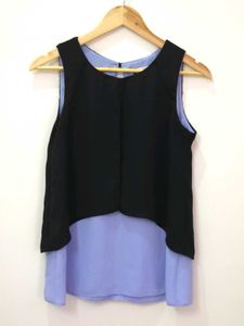 Chic Sleeveless Two-Tone Top