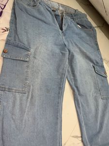 Light Wash Cargo Jeans