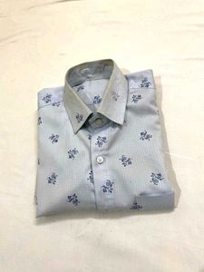 Mens Light Blue Printed Shirt