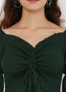 Emerald Green Tiered Mini Dress
