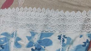 Floral Print Lace Trim Pants