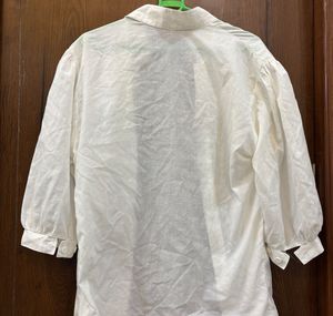 Classic White Shirt With Half Sleeves